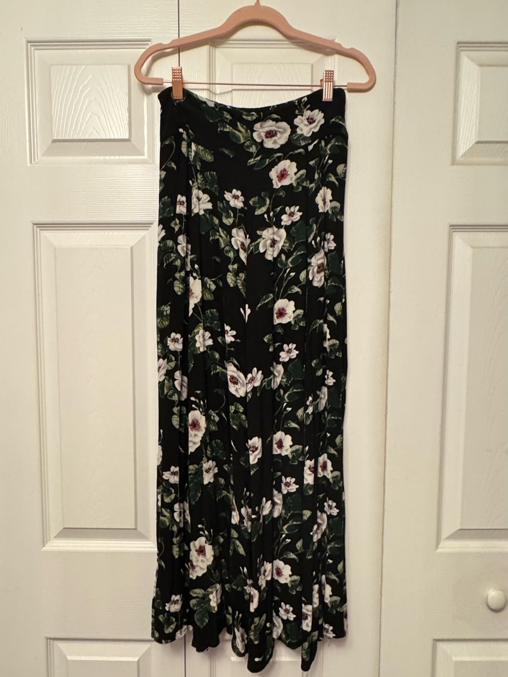 Tree of Life Black Floral Maxi Skirt
